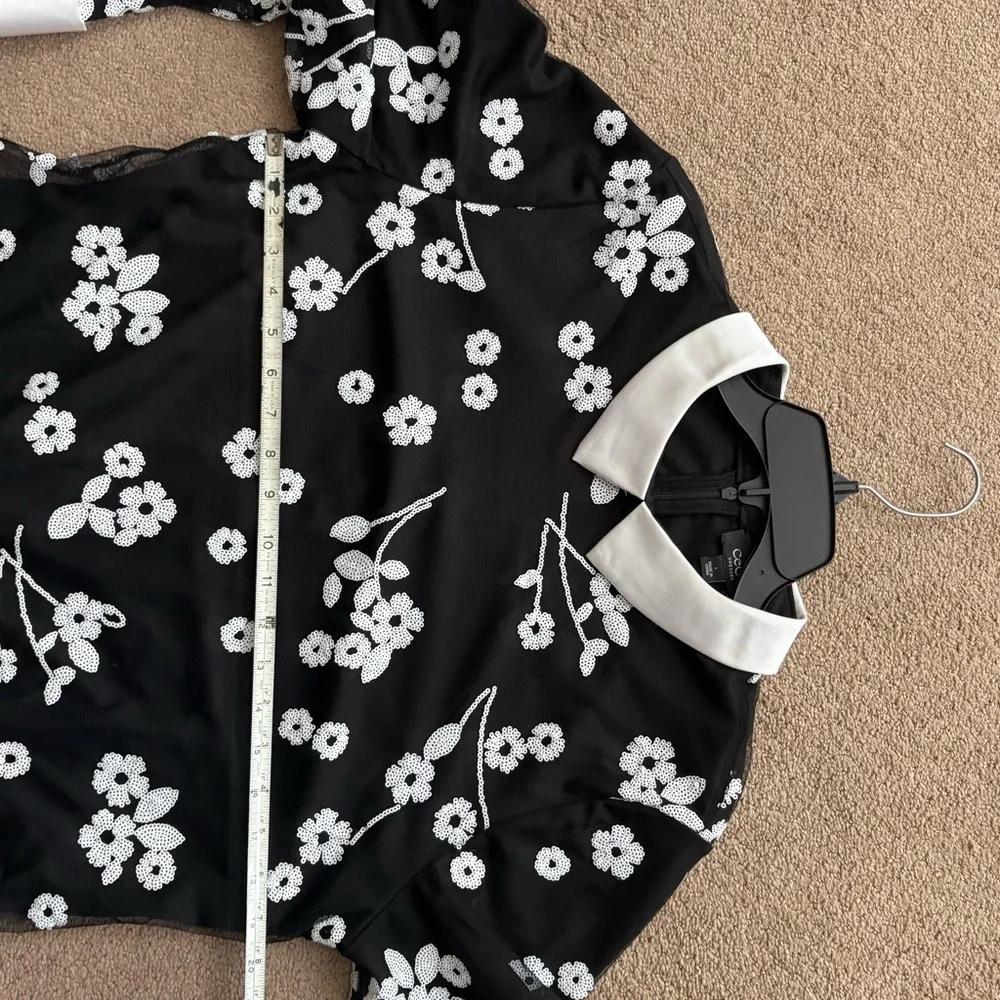 bebe Black and White Floral Mini Dress - Picture 9 of 10